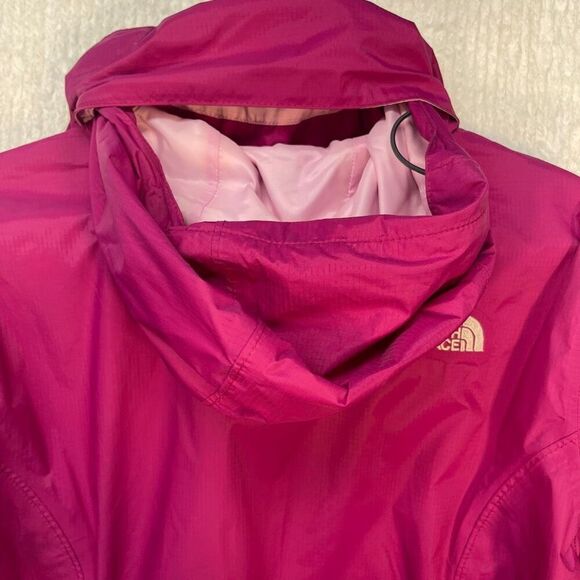 The North Face Pink Vented Zip Hyvent Windbreaker Hooded Jacket Size Large - Picture 10 of 13